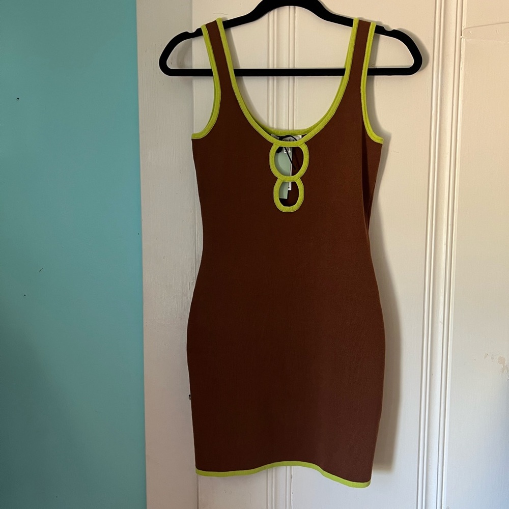 Another Girl Contrast Binding Knit Dress